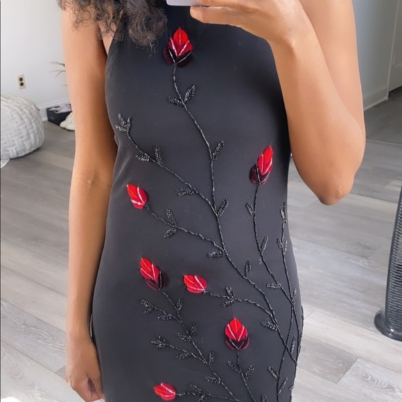 Cache Dresses & Skirts - CACHE SEQUIN ROSE LONG MAXI EVENING GOWN DRESS SZ 4